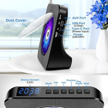 Load image into Gallery viewer, Desktop CD Player with Speakers, ROADOM CD Players for Home, Portable CD Player with Bluetooth Hi-Fi Stereo Sound,Remote Control,Supports CD/Bluetooth/FM Radio/U Disk/AUX/Timer/Repeat,Black