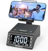 Load image into Gallery viewer, Gifts for Men Women-TechGlow Foldable Cellphone Stand with Bluetooth Speaker Charging Station Birthday Gift Idea for Mom Dad Cool Gadget Tech Gifts