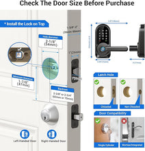 Load image into Gallery viewer, Veise Smart Lock, Keyless Entry Door Lock with Handle, APP Control Fingerprint Door Lock, 7-in-1 Smart Locks for Front Door, Electronic Digital Lock with Keypad, Front Door Lock Set, Matte Black