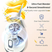Load image into Gallery viewer, SIMPLUS Personal Blender for Kitchen, 20 Oz BPA-Free Travel Portable Blender Cup for Shakes and Smoothies, Protein Drinks, Baby Food, 300 Watts Blender & Food Processor, Stainless Steel Cutter, White