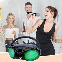 Load image into Gallery viewer, SingingWood NP030AB-GK Portable Karaoke System, Portable CD Player Boombox with Bluetooth for Home AM FM Stereo Radio, Headphone Jack, Portable Karaoke Supported AC or Battery Powered - Black