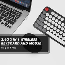 Load image into Gallery viewer, Wireless Keyboard and Mouse, KOOTOP Cute Keyboard and Mouse, 2.4G Wireless Keyboard with Retro Round Keycap for PC, Mac, Laptop,Tablet,Computer Windows (Grey)