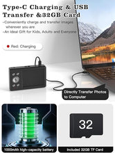 Load image into Gallery viewer, Upgrade Digital Camera, 56MP FHD 1080P Camera for Kids with 16x Zoom Anti Shake, Kid Camera with 32GB TF Card, Two Batteries, Lanyard, Compact Small Camera for Kids Boys Girls?Black?