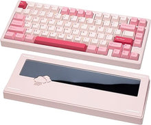 Load image into Gallery viewer, WOBKEY Rainy 75 CNC Aluminum HMX/JWK/Cocoa Switches Triple-Mode Connectivity Mechanical Keyboard with Superior Acoustics, RGB/PP/Mirrored Glass/3500mAh/Violet Switch (Standard - Pink)