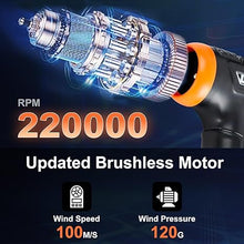 Load image into Gallery viewer, Compressed Air Duster, 220000RPM Electric Air Duster, Canned Air Replace Compressed Air, Mini Blower Stepless Jet Dry Air Blower Compressed Air Duster with LED for Car, Computer, Keyboard