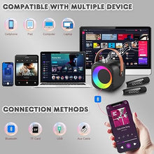 Load image into Gallery viewer, Karaoke Machine for Kids Adults, Portable Bluetooth Speaker with 2 Wireless Microphones, Portable Speaker Mini Karaoke Microphone for Home Party Christmas Birthday Gift for Girls Boys
