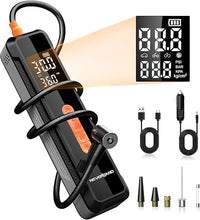 Load image into Gallery viewer, NEVERLAND Tire Inflator Portable Air Compressor with 20000mAh Battery, 150 PSI Air Pump for Car Tires, 12V DC Electric Tire Pump with Pressure Gauge LED Light for Car, Bike, Motorcycle, Ball