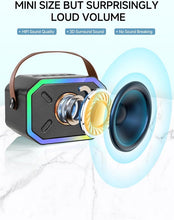 Load image into Gallery viewer, Karaoke Machine for Kids and Adults, Mini Portable Bluetooth Speaker with 2 Wireless Microphones, Led Lights for TV, Kids Gifts for Girls Boys Family Party Birthday (Black)