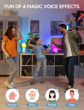 Load image into Gallery viewer, Karaoke Machine for Kids and Adults, Mini Portable Bluetooth Speaker with 2 Wireless Microphones, Led Lights for TV, Kids Gifts for Girls Boys Family Party Birthday (Blue)