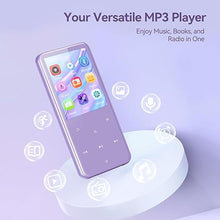 Load image into Gallery viewer, AGPTEK 64GB MP3 Player with Bluetooth, M3 2.4 inch Music Player with Speaker and FM Radio, Touch Buttons, Supports Up to 128GB(Purple)