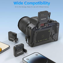 Load image into Gallery viewer, Wireless Lavalier Microphone 2 Pack,Wireless Microphone,Compatible with iPhone,Android,Camera,iPad,Tablet,PC,Noise Cancel,Echo,656ft Transmission,36H Battery for Video Recording,Stream,Vlogs