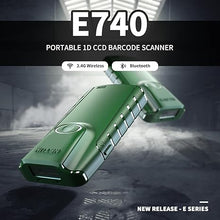 Load image into Gallery viewer, NETUM Bluetooth 1D Barcode Scanner, 3-in-1 Small Portable CCD Bar Code Reader Automatic Wireless Gun Scan Back Clip Work with Tablet iOS Android Windows MacOS for Warehouse Inventory POS (1D - E740)