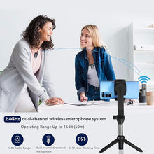 Load image into Gallery viewer, Sevenoak 3 in 1 Wireless Lavalier Microphones for iPhone/Android/Camera, Wireless Lapel Microphone System with Noise Cancelling Portable Microphone for Recording YouTube Vlog Live Stream -SKM-W1 Pro