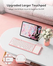 Load image into Gallery viewer, Samsers Foldable Bluetooth Keyboard with Touchpad, Full-Size Wireless Folding Keyboard with PU Leather, Portable Travel Keyboard for iOS Android Windows Mac OS, Support 3 Devices (BT5.1 x 3), Pink