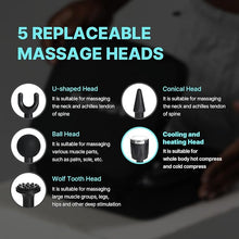 Load image into Gallery viewer, HubiCare Heat and Cool Massage Gun with Upgraded Extension Handle, Christmas Gifts Ideas, Percussion Massage Gun Deep Tissue, Muscle Back Massagers Handheld, Portable for Pain Relief, LED Display