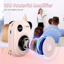 Load image into Gallery viewer, Voice Amplifier for Teacher,Portable Wired Voice Amplifier with Microphone Headset and Speaker,Rechargeable Mini Voice Amplifier for Classroom,Speech,Training,Tour Guide,Pearl Chain Design (Pink)