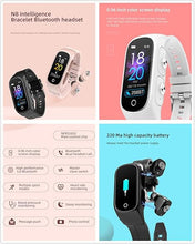 Load image into Gallery viewer, N8 2 in 1 Smartwatch with Earbuds Smart Bracelet TWS Wireless Bluetooth Headset Combo Bluetooth Call Heart Rate Blood Pressure Sleep Monitor Women Men Sport Fitness Tracker (Black)