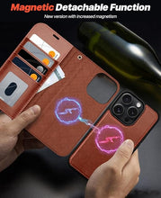 Load image into Gallery viewer, OCASE for iPhone 16 Pro Max Case Detachable Wallet Case with Card Holder, 2 in 1 Pu Leather Flip Folio with RFID Blocking Stand Wrist Strap Shockproof Phone Cover 6.9 Inch 2024, Dark Brown