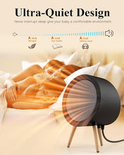 Load image into Gallery viewer, Gaiatop Space Heater, Cute and Powerful, 1000W Small Electric Heaters for Indoor Use, 3 Modes PTC Ceramic Fast Heating, Overheating & 45° Tip-Over Protection, Portable for Home Office Black