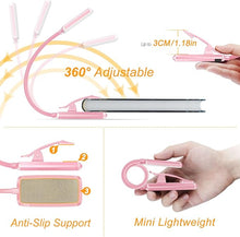 Load image into Gallery viewer, Gritin 9 LED Rechargeable Book Light for Reading in Bed - Eye Caring 3 Color Temperatures,Stepless Dimming Brightness,80 Hrs Runtime Small Lightweight Clip On Book Reading Light for Studying-Pink