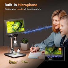 Load image into Gallery viewer, Elikliv EDM9 Max 10.1" HD IPS HDMI Digital Microscope 1500X, 20MP Coin Microscope Magnifier for Error Coins with Screen & Light, LCD Soldering Microscope for Electronics Repair, PC/TV View, 64GB