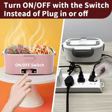 Load image into Gallery viewer, Electric Heated Lunch Box 100W - 3-IN-1 1.8L Fast Self Heating Lunch Boxes Portable Food Heater for Adults,12V/24V/110V with Leak-Proof Compartment Lid for Car Truck Office Home Pink (3 Times Faster)