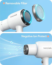 Load image into Gallery viewer, Wavytalk Hair Dryer with Diffuser and Concentrator Professional 1875 Watt Negative Ions Dryer Fast Drying Light and Quiet with Ceramic Technology Nozzle for Women Curly Hair, Matte White