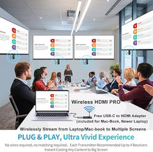 Load image into Gallery viewer, Wireless HDMI PRO- Transmitter and Two Receiver, Portable Multi-TVs Extender Kit, Plug and Play, Heat-Control, 5.8G/2.4G @60Hz 165FT/50M, Wirelessly Stream Video from Laptop to Multiple HDTVs/Monitors