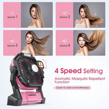 Load image into Gallery viewer, ONLYNEW Portable Fan Rechargeable, 20000mAh Cordless Battery Powered Fan with LED Lantern,Table Fan, USB C Battery Operated Fans for Travel Bedroom Home Camping Tent Office Beach Desk Fishing