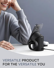 Load image into Gallery viewer, ZEEHOO 3 in 1 Charging Station for Apple Devices, Mag-Safe Charger Stand, Qi2 15W Auto-Rotating Wireless Charging Station for iPhone 16/15/14/13/12 Series& AirPods& iWatch(30W Charger Included)