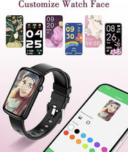 Load image into Gallery viewer, Smart Watches for Women, LYNN2 Fitness Tracker with Heart Rate Monitor Blood Oxygen/Sleep Tracker Pedometer, Slim Women Digital Watch for iOS/Android Phones Waterproof (Black)