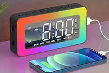 Load image into Gallery viewer, Kids Alarm Clock for Bedroom, Mirrored Digital Clock with 8 RGB Night Lights, 0%-100% Dimmable, Sleep Aid, 8 Sleep Sounds, Dual Alarms, Snooze, USB Charger, Ideal Gifts for Teenage Boys Girls