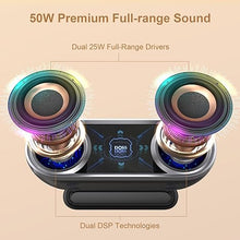 Load image into Gallery viewer, DOSS SoundBox Pro+ P400 Bluetooth Speaker, 50W Stereo Sound with Extra Bass, 26H Playtime, Cool Phantom Mirror Lights, IPX5 Waterproof Speaker for Outdoor, Home, Party, and Electronic Gadgets.