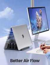 Load image into Gallery viewer, Vaydeer 3-Slot Vertical Laptop Stand Made of Premium ABS Plastics 5 in 1 Design Space-Saving Adjustable Desk Organizer for All MacBook/Chromebook/Surface