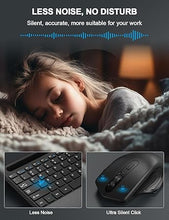 Load image into Gallery viewer, Wireless Keyboard and Mouse Combo, Ergonomic Keyboard with Wrist Rest, Phone Holder, Sleep Mode, 2.4G Lag-Free Rechargeable Compact Silent Cordless Keyboard Mouse for Windows, Mac, Laptop, PC (Black)
