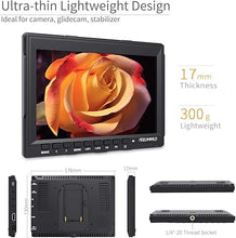 Load image into Gallery viewer, FEELWORLD FW759 7 Inch DSLR Camera Field Monitor with F550 2200mAh Battery HD Video Assist Slim IPS 1280x800 4K HDMI 1080p