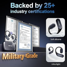 Load image into Gallery viewer, True Bone Conduction Headphones, Open Ear Earbuds with Ear Hooks, Up to 60H Playtime with Case, Bluetooth 5.3, IP68 Waterproof, Open Ear Headphones for Running, Yoga, Gym