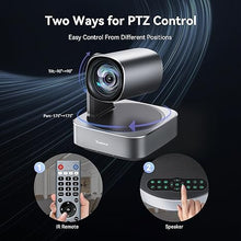 Load image into Gallery viewer, Tenveo VLGroup All-in-One 4K Conference PTZ Camera with Bluetooth Speakerphone System 12X Optical Zoom Wide View Angle Lens Works with Zoom Skype Teams for Room Remote Meeting