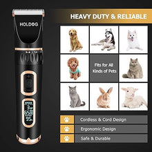 Load image into Gallery viewer, Dog Clippers Professional Heavy Duty Grooming Clipper 3-Speed Low Noise High Power Rechargeable Cordless Pet Tools for Small & Large Dogs Cats Pets with Thick Coats