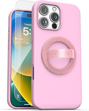 Load image into Gallery viewer, ENCASED Silicone Case Compatible with iPhone 16 Pro with Removable Magnetic Phone Grip Holder (Compatible with MagSafe) - Pink