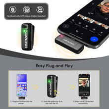 Load image into Gallery viewer, WAVLINK Wireless Lavalier Microphone for iPhone Android Vlog, Clip on Lapel Mic System & Lightning & USB-C Inputs & Battery Case for YouTube Facebook Live, Video Recording(1*TX+1*RX)