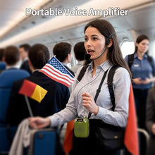 Load image into Gallery viewer, SHIDU Voice Amplifier, 10W Speaker with Microphone Headset Portable Megaphone PA System Support Bluetooth, FM, TF Card, USB Flash Disk for Teachers, Classroom, Tour Guide, Training (Green)