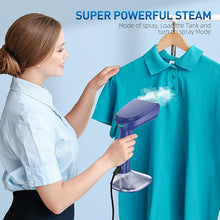 Load image into Gallery viewer, Steamer for Clothes - 1800W Powerful Steam, 2 Modes for Wet and Dry Ironing, 20-Second Fast Heat-up,Detachable Water Tank with Heat-Resistant Gloves -Removing Wrinkles.Only for 120V Countries.Blue