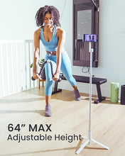 Load image into Gallery viewer, Magnetic Selfie Stick Tripod for iPhone, 64” Phone Tripod for Magsafe, Travel Tripod Stand with Remote for Cell Phone iPhone 16 Pro Max