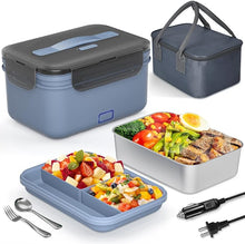 Load image into Gallery viewer, Electric Lunch Box Food Heater, New 100W High Power Portable Food Warmer, Heated Lunch Box for Adults Car/Home with 1.8L Removable Stainless Steel Container, 12V/24V/110V/220V