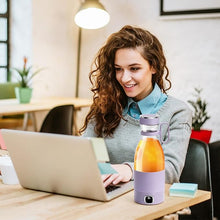 Load image into Gallery viewer, Portable Blender, MIAOKE 6 Blades Juicer Cup for Juice Shakes and Smoothies 350ml Mini Blender with Led Display Usb Rechargeable,3000Mah Rechargeable Battery, for Home Sports Outdoors Travel-Purple