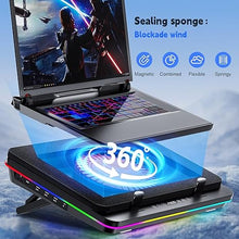 Load image into Gallery viewer, IETS GT600 RGB Laptop Cooling Pad Equipped with Gigantic Turbo-Fan?5.5inch Diameter?,Sealed Foam for Rapid Cooling Gaming Laptop,14.1-19.3 inch Laptop Cooler with 3-Port USB Hub,Dust Filter