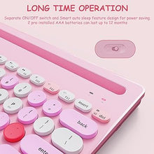 Load image into Gallery viewer, HUO JI Wireless Keyboard Multi-Device, Bluetooth and 2.4G Dual Mode for iPad, Switch to 3 Devices for Tablet, iPhone, PC, Smart TV, Cellphone, iOS Android Windows, Pink