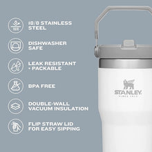 Load image into Gallery viewer, STANLEY IceFlow Stainless Steel Tumbler with Straw - Vacuum Insulated Water Bottle for Home, Office or Car - Reusable Cup with Straw Leak Resistant Flip - Cold for 12 Hours or Iced for 2 Days (Cream)