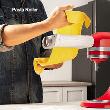 Load image into Gallery viewer, ANTREE 3-1 Pasta Maker Attachment for KitchenAid includes Pasta Sheet Roller attachment & Spaghetti Cutter & Fettuccine Cutter attachment, Easy to use and clean with Pasta Drying Rack & Cleaning Brush